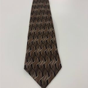 Croft & Burrow Silk Brown Patterned Men's Tie